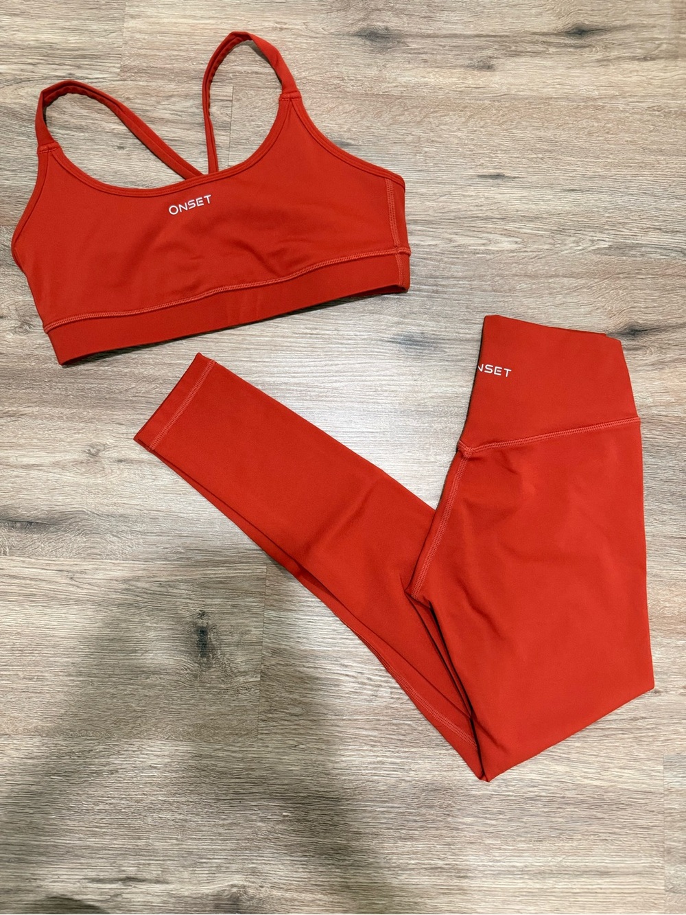 ONSET Orange Active Sports Bra & Leggings Set